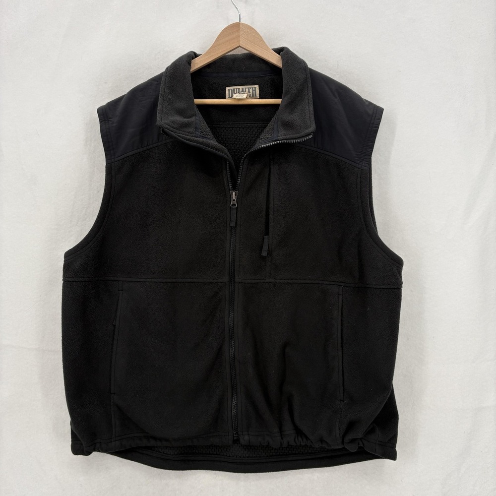 Duluth Shoreman's Fleece GridLock Vest Mens 2XL Black Outdoors Hiking Workwear